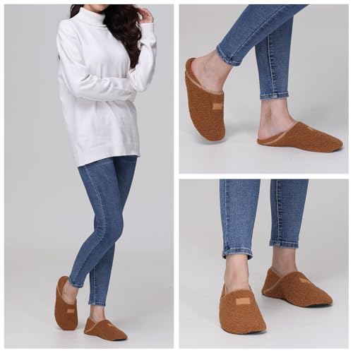 Image of ANLUKE Slipper for Women Men Slipper Socks Fuzzy House Shoes Rubber Sole Slip On Soft-Lightweight Non Slip Indoor /Outdoor