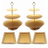Set of 5 Pieces Cake Stands Iron Cupcake Holder Fruits Dessert Display Plate Serving Tray for Baby S
