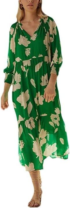 Velvet by Graham & Spencer Women's Luella Caicos Print Midi Tiered Dress