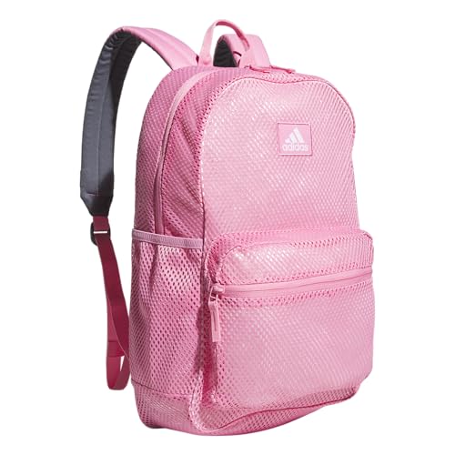 adidas Hermosa Mesh See-Through Backpack Festival Concert Stadium Beach Bag 29L Bliss Pink/2 OSFA
