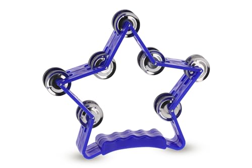 GEWA Schellenring Stern - 14-Paar verchromte Schellen - Zweireihig - Farbe blau