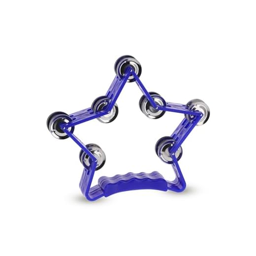 GEWA redonda estrella - 14 pares de sonajas de acero plateadas - doble fila - color azil