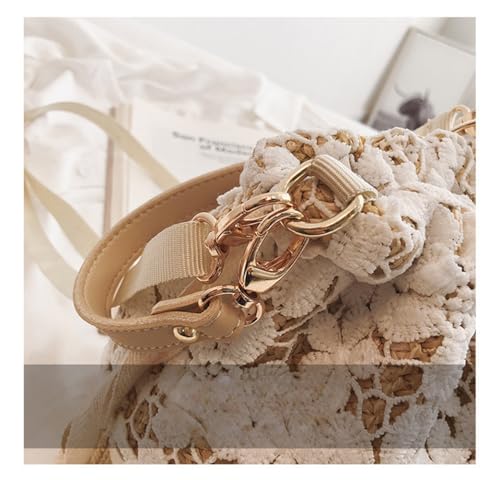 Sister Amy® Bamboo Handbag, Beach Purse Bag Half Moon Bag, Straw Lace Woven Travel Sling Bag Shoulder Crossbody Bag2