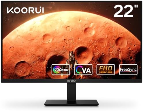 KOORUI Computer Monitor 22 Inch PC Gaming Full HD 1080P 100Hz VA ...