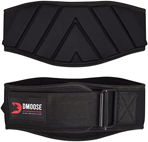 DMoose Strength Olympics squat belts for men and Women - 6 Inch Auto-Lock Weight Lifting Back Support, Workout Back Support for Lifting, Fitness - Black Large