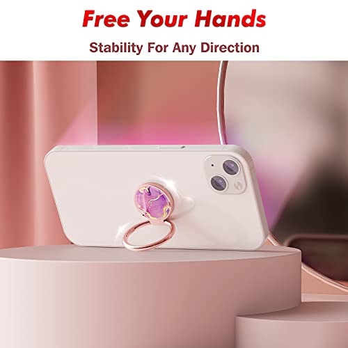 Chvelop Cell Phone Ring Holder, Finger Ring Stand, 360 Degree Rotation Finger Ring Kickstand, Metal Grip For Magnetic Car Mount Compatible With Iphone, Samsung, Lg,Sony,Smartphone Accessories (Purple) #TOP6