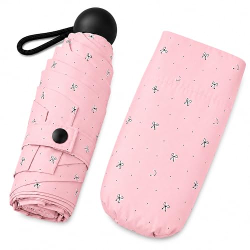 Image of Umbrella, Mini Folding Windproof & Compact UV Umbrella for Sun Protection Rain Windproof Strong Large 3 Fold for Women Handbags,3 Fold for Men Women, Stylish & Compact