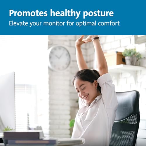 Kensington Extra brede monitorstandaard voor bureaus. Grote computerstandaard/monitorstandaard/bureauverhoger (K55726EU), Zwart - Afbeelding 7