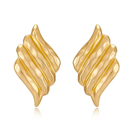 COORWEEL Large Gold Cut Geometric Vintage Chunky Earrings for Women
