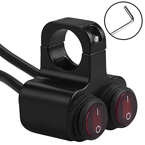 Universal 7/8" Handlebars 22Mm Waterproof Double Control Kill Button Headlight Switch Hazard Brake Fog Light On Off Switches Cnc Aluminium Alloy Compatible With Motorcycle Atv Bike Scooter… #TOP5