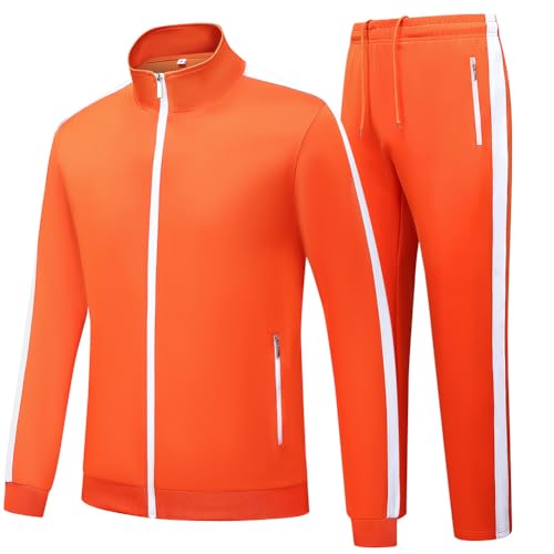 Feiairuike Mens Tracksuits 2 Piece Outfits Sweatsuits for Men Long Sleeve Track suits Athletic Full Zip Active Sports Sets