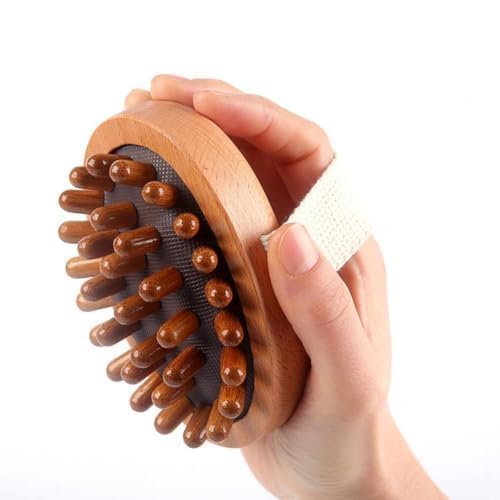 Image of Wooden Scalp Massager Comb for Hair Growth and Dandruff Control Manual Head Hair Massager Brush for Men and Women Natural Wood Scalp Massage Comb for Daily Hair Care Pack of 1 (Brown)