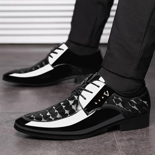 Dress Shoes for Men Men's Pointed Toe Business Oxford Shoes Casual Soft Leather Breathable Low Top with Glossy Finish and Light Buckle2