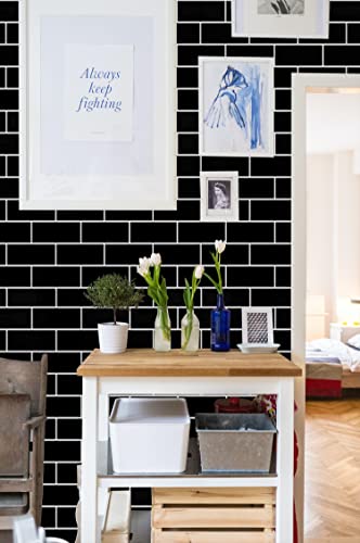Brick Wallpaper Black Trellis Wallpaper Black Brick Wallpaper Black Subway Wallpaper Tile Black Wallpaper Peel And Stick Wallpaper Self Adhesive On Kitchen Bathroom Removable Wall Covering 17.7”×78.7” #TOP6