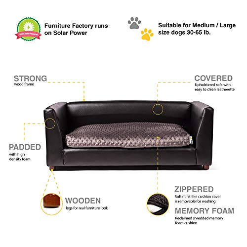 Keet Fluffly Deluxe Pet Bed Sofa Charcoal Large - Thumbnail 5