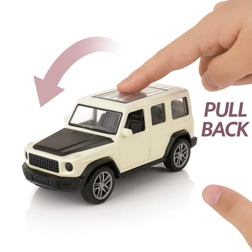 Image of Diecast G-Wagon Car Toy - 1:36 Scale Alloy Mercedes Gwagon AMG G63 Pull-Back Model, Off-Road Vehicle Toy for Kids & Collectors, Gift for Boys & Enthusiasts (White 1Pcs)