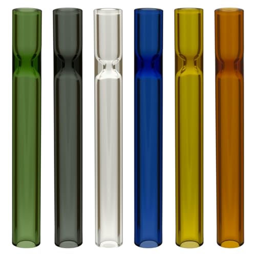 6 Pcs Borosilicate Blowing Pipe, 4 Inches Long 12mm OD 2mm Thick Pure Glass, High Heat Resistance Tube