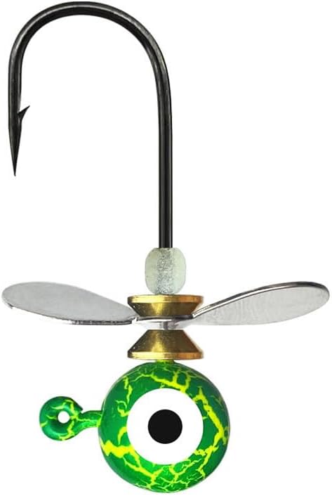 Pack of 20 Propeller Round Ball Jig Heads Hook for Crappie Walleye Bass 1/4oz 3/8oz