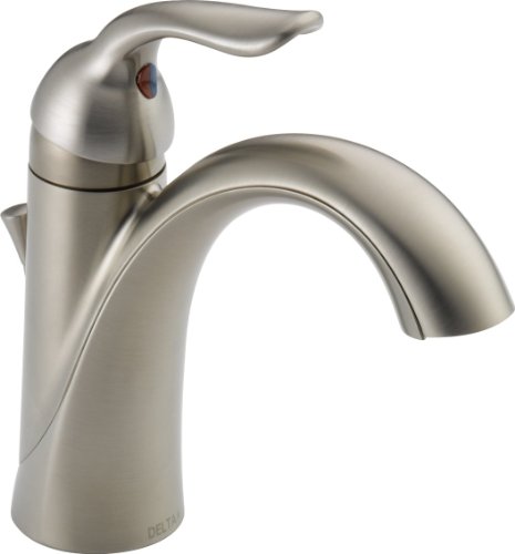 Delta Lahara Brushed Nickel Bathroom Faucet 1 Hole, Single Hole Bathroom Sink Faucet for Vanity, Metal Push-Pop Drain Assembly, Stainless 538-SSMPU-DST by DELTA - Used condition - US$117.99