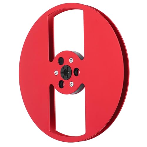 Carrete de cinta vacío de aluminio anodizado rojo con tornillo de 1/4" 3
