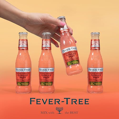 Image of Fever-Tree Blood Orange Ginger Beer - Premium Mixer for Cocktails and Mocktails, 6.8 fl oz Bottles, Pack of 24 - Naturally Sourced, Non-GMO