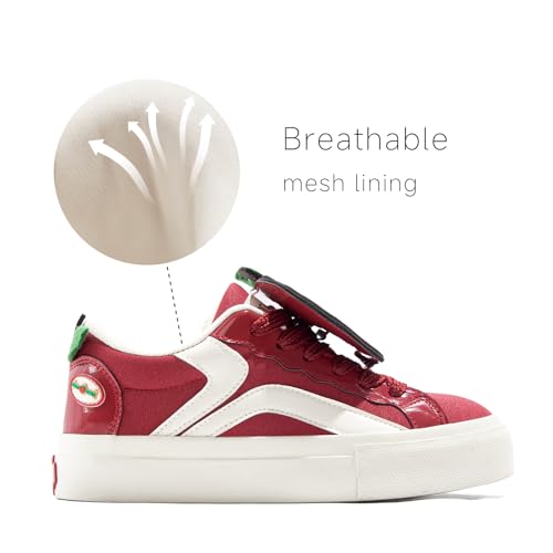 Tuopin Women's Fashion Trainers Christmas Shoes Red Shoes for Women Casual Sneakers for Women Womens Sneakers Comfy Shoes for Women Slip on Women Shoes Unique Design3