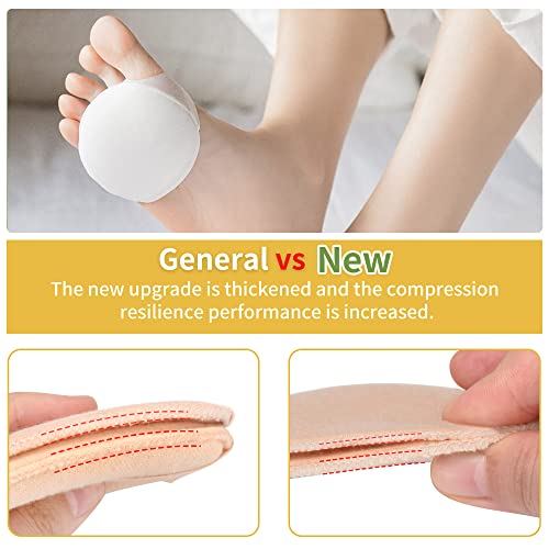 Image of SooGree Honeycomb Fabric Forefoot Pads, Invisible Metatarsal Socks Pads,Reusable Forefoot Pad Ball of Foot Cushions for Relieving Foot Fatigue (5 Pairs White)