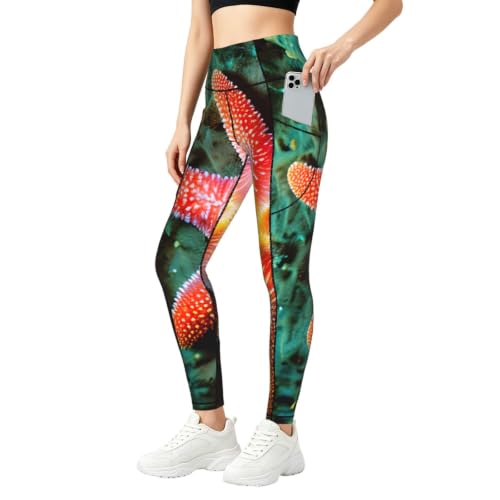 Leggings con estampado de estrella de mar elásticos y transpirables para entrenamiento de mujer