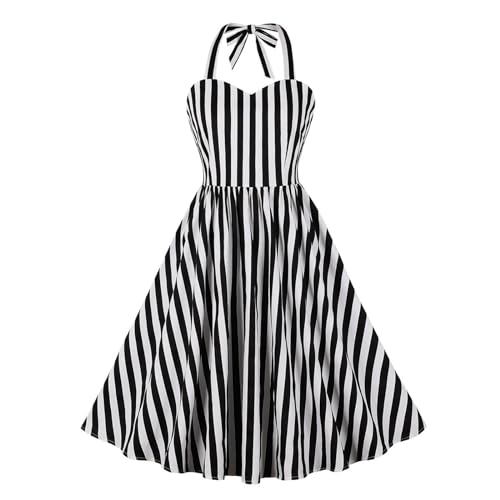 Robe trapèze à rayures verticales chic pour vos journées d'été en terrasse