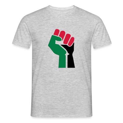 Spreadshirt Faust Palästina Flagge Palestina Symbol Männer T-Shirt XL Grau meliert