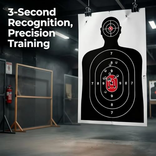 Silhouette Paper Shooting Target for The Range, Aiming Target Practice Paper for Indoor and Outdoor Shooting, Gun Accessories, for Handguns, Pistols, Rifles, Airguns, Pellet Gun, BB Guns -14X22 inches