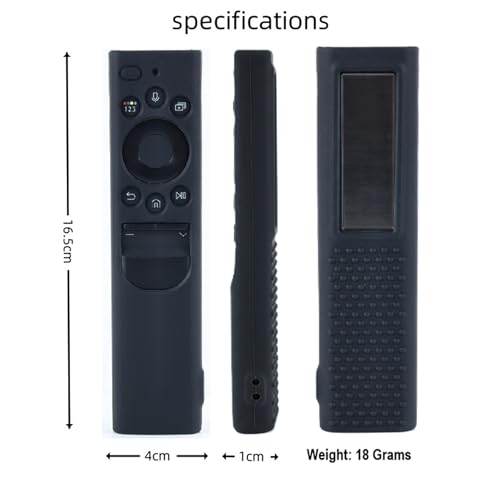 Image of Silicone TV Remote Cover Compatible with Samsung Smart TV Remote 2023 BN59-01432G BN59-01432A (Samsung Smart TV 2022 Solar Remote Cover - Style 6, Black - Style 6)