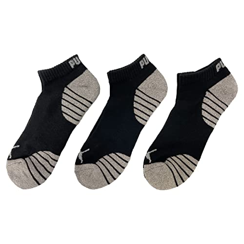 PUMA 3-Pack Men's Half Terry Low Cut Ankle Socks (Black/Grey)2