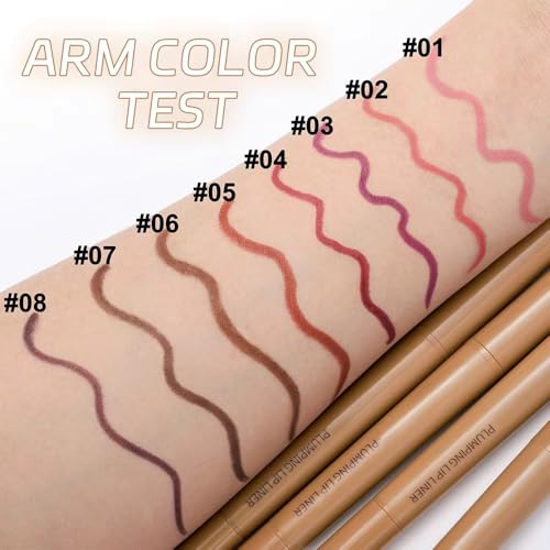 Image of Matte Lip Liner Pencil, Long-Lasting Creamy Formula with Silicone Smudger, Waterproof Non-Staining Crayon for Lip Contouring, Plump Define Sculpting 04#