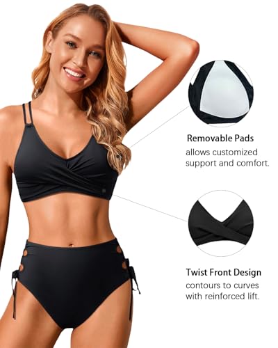 Holipick Women's Twist Front Bikini Tops - Push Up Bathing Suit Top Padded Swimsuit Top4