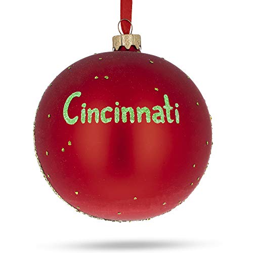 Boule de Noël en verre Cincinnati ornement durable qui ne ternit pas