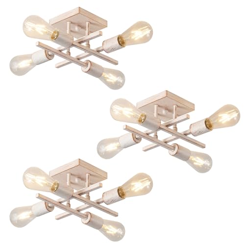 Eidonta White Gold 4-Light Semi-Flush Mount 3-Pack
