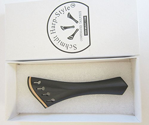 Schmidt-Harp style tailpiece-Violin-Ebony-white saddle-+FREE kevlar tailgut
