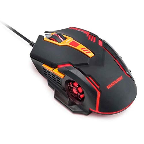 Mouse Gamer Dpi 2400 Preto/Laranja Multilaser - MO270