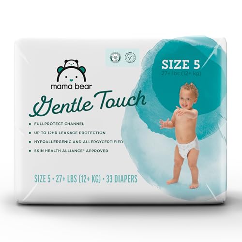 Image of Amazon Brand - Mama Bear Gentle Touch Diapers, Size 5, 33 Count