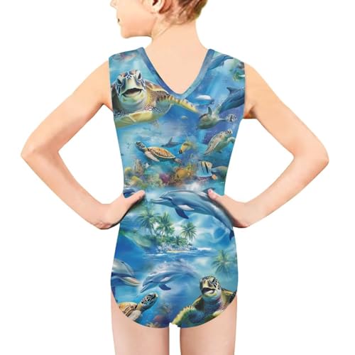 Image of Girls Bathing Suit Size 3-14 Swimsuits for Girls One-Piece Swimwear Summer V-Neck Sleeveless