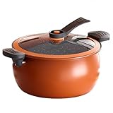 Multifunctional Large Capacity Non-stick Pressure Cooker: 8QT Family-Size | Non-Stick Surface | Visual Glass Lid | Safety Valve | Fast Cooking Pot for All Stovetops (Gas/Induction/Electric)