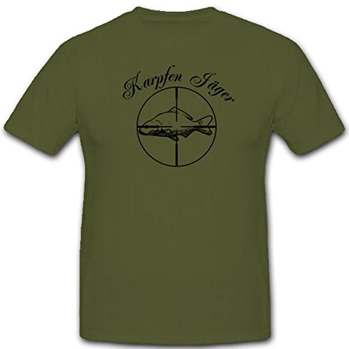 T-Shirt Carpe Chasseur de Poisson Vert S | Vêtement de Pêche Homme Hobby