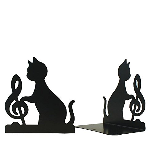 DYQWT Book Nonskid Bookends Art Bookend,1Pairs,(Black 2 style)