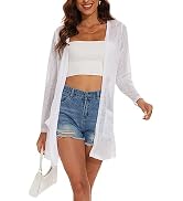 Spicy Sandia Women's Lightweight Sheer Cardigan for Summer Long Sleeve Open Front Solid Kimono Co...