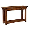 Leick Home 8233 Mission Impeccable Two Drawer Hall Console Table with Shelf, 48 in x 16 in x 30 in (D x W x H), Medium Oak
