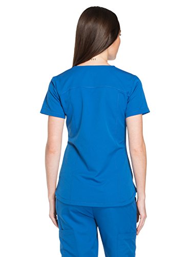 Dickies Dynamix Womens Tops, Athletic-Inspired V-Neck Scrub Top with Four-Way Stretch and Moisture Wicking DK730, XL, Royal