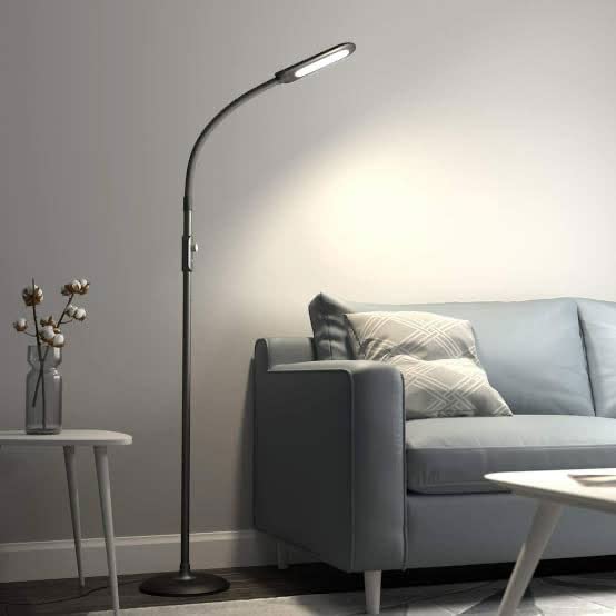 coverzone Aukey Modern İç Mekan Aydınlatma Göz Yormayan LED ayaklı lamba 5 Kademeli Ayarlanabilir Parlaklık İçin Modern Park Lambası Salon Oturma Odası Koltuk Ucu Piyano Lamba Ayakta Duran Işık, Coverzone