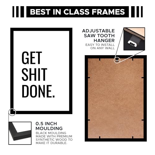 Image of CodersParadise Wood Motivational Quotes Wall Poster Frames - Pack Of 6 | 8 X 12Cm (A4 Size) | Aesthetic Artwork Framed Posters | Framed Posters For Living Room, Bedroom, Home And Office