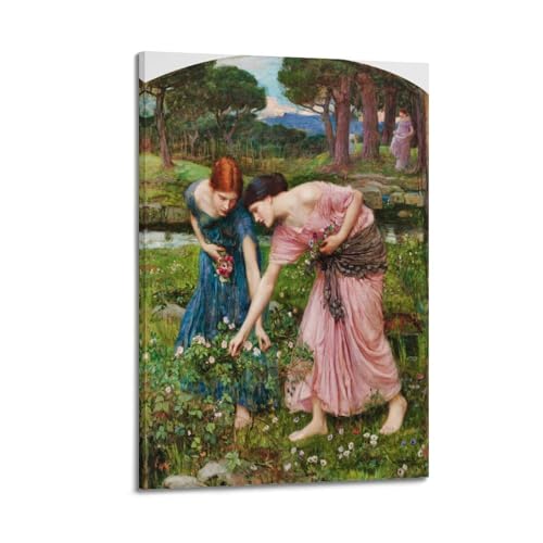 Poster John William Waterhouse Gather Ye Rosebuds Impression Toile 20x30cm